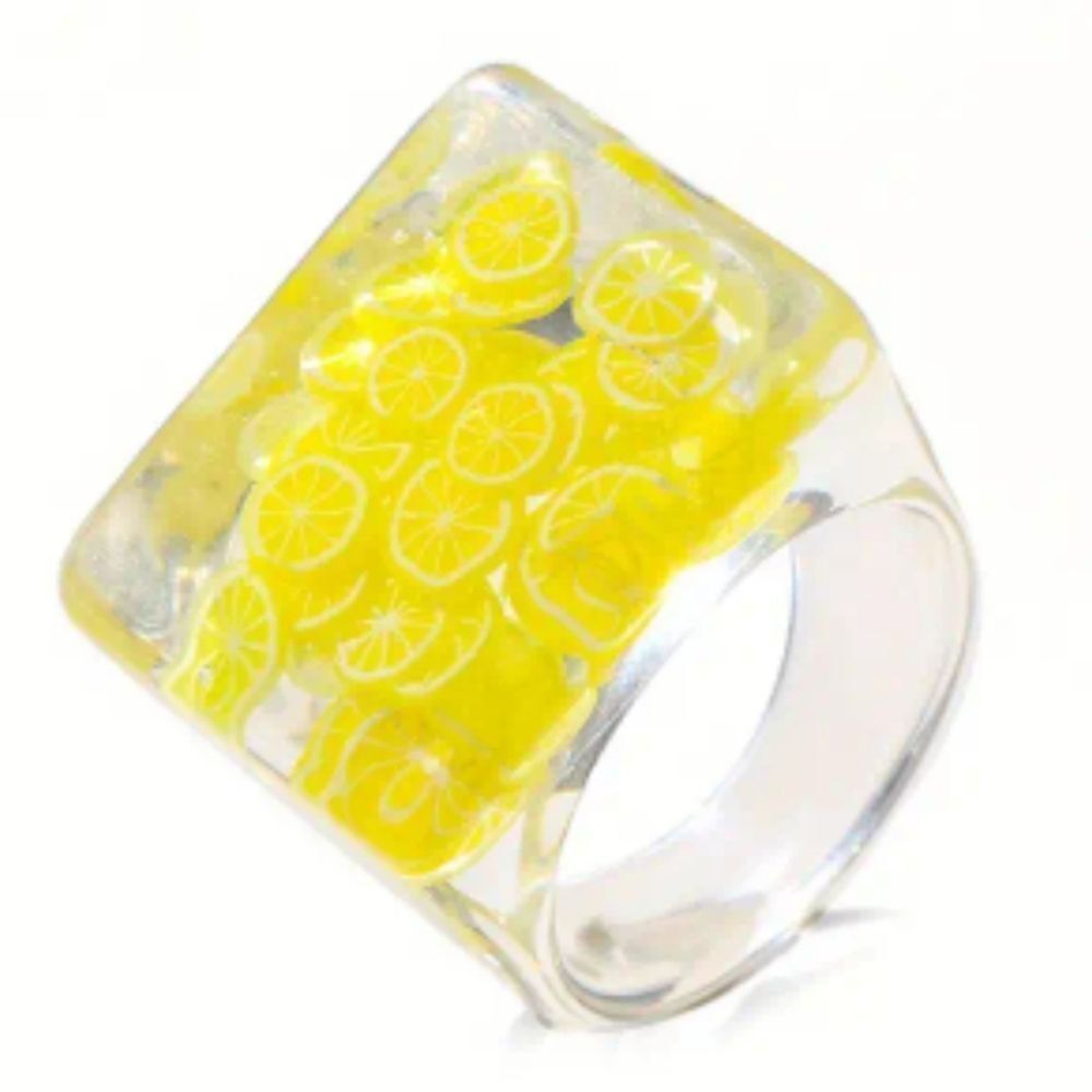 New! URBAN OUTFITTERS lemon Acrylic Ring • (1035) NWOT